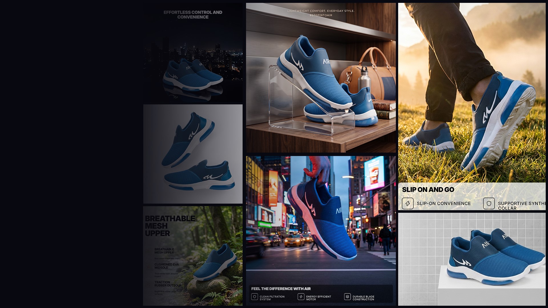 Full 8-image e-commerce catalog generated from one product photo